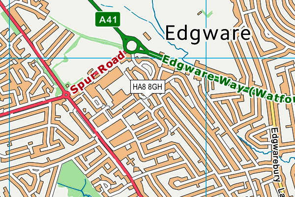 HA8 8GH map - OS VectorMap District (Ordnance Survey)