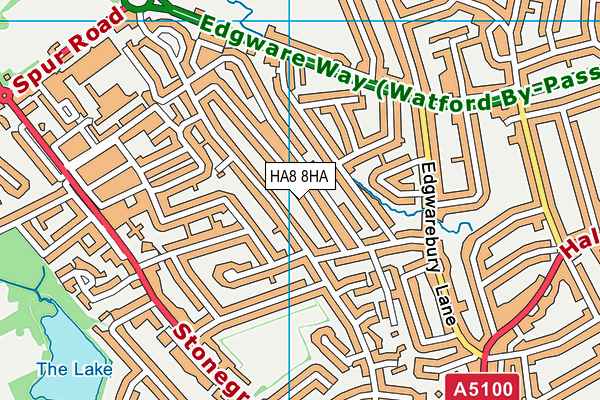 HA8 8HA map - OS VectorMap District (Ordnance Survey)