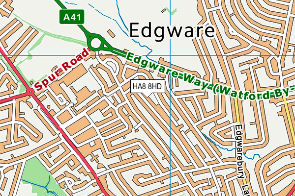 HA8 8HD map - OS VectorMap District (Ordnance Survey)