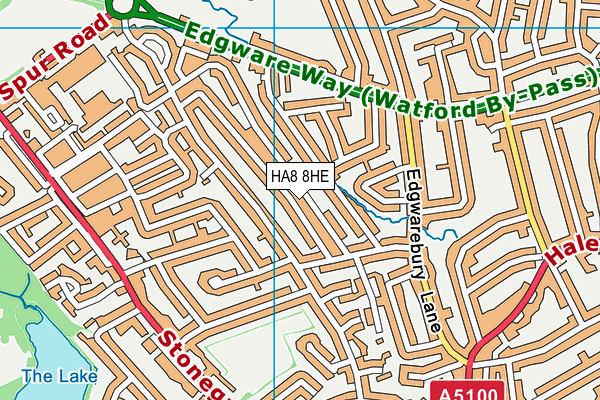 HA8 8HE map - OS VectorMap District (Ordnance Survey)