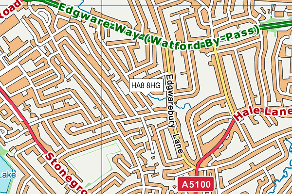HA8 8HG map - OS VectorMap District (Ordnance Survey)
