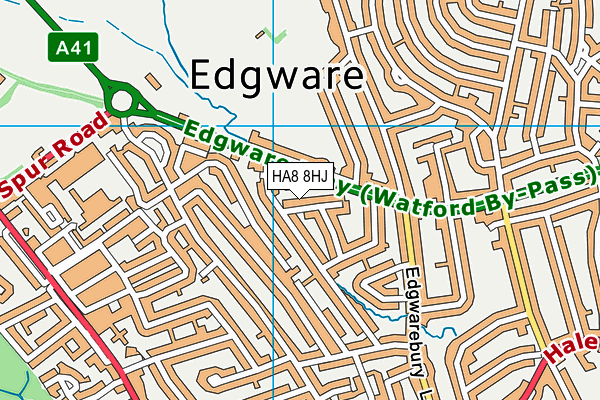 HA8 8HJ map - OS VectorMap District (Ordnance Survey)