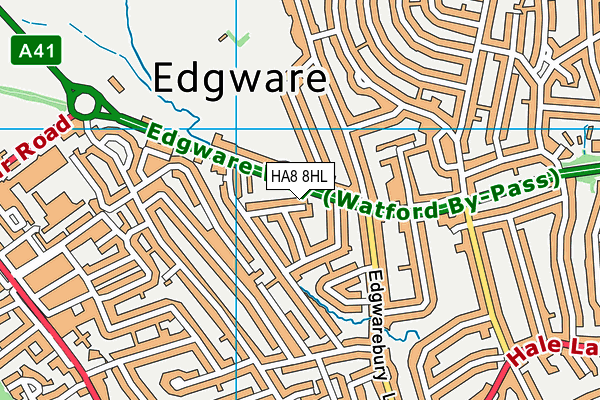 HA8 8HL map - OS VectorMap District (Ordnance Survey)