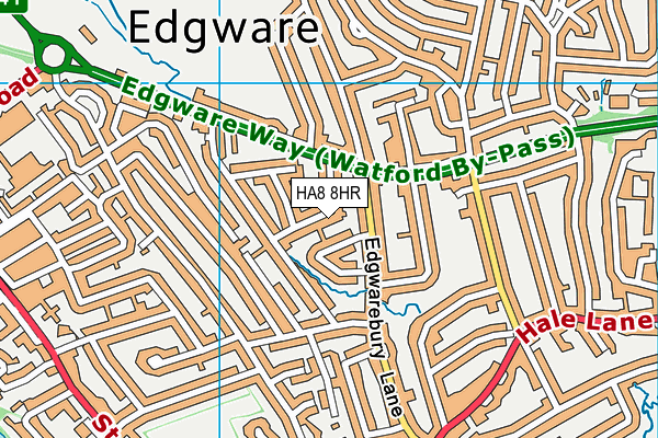 HA8 8HR map - OS VectorMap District (Ordnance Survey)