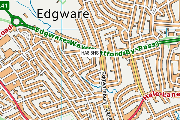 HA8 8HS map - OS VectorMap District (Ordnance Survey)