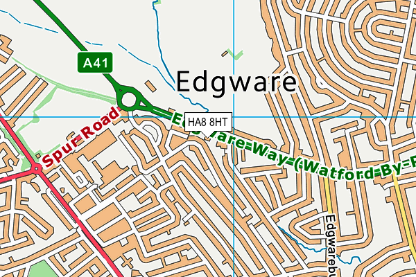 HA8 8HT map - OS VectorMap District (Ordnance Survey)