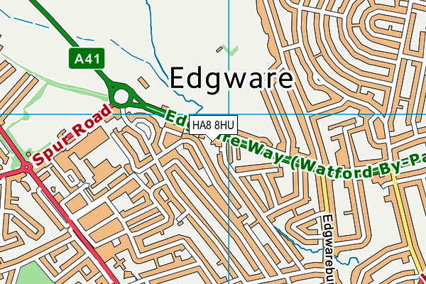 HA8 8HU map - OS VectorMap District (Ordnance Survey)