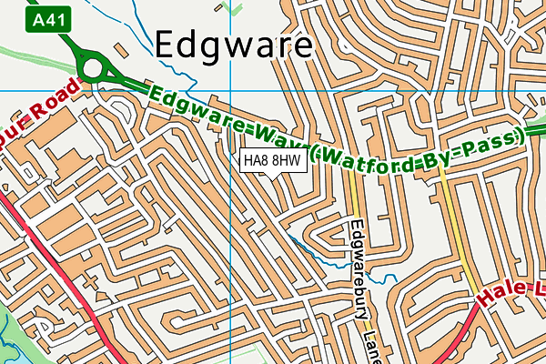 HA8 8HW map - OS VectorMap District (Ordnance Survey)