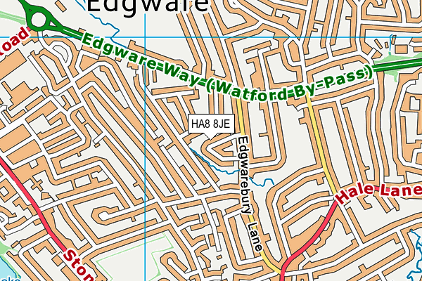 HA8 8JE map - OS VectorMap District (Ordnance Survey)