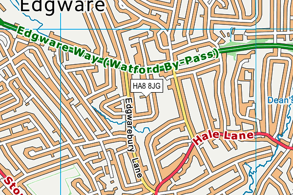 HA8 8JG map - OS VectorMap District (Ordnance Survey)