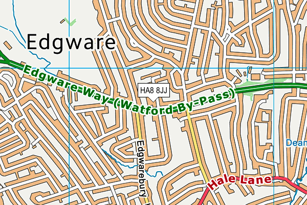 HA8 8JJ map - OS VectorMap District (Ordnance Survey)