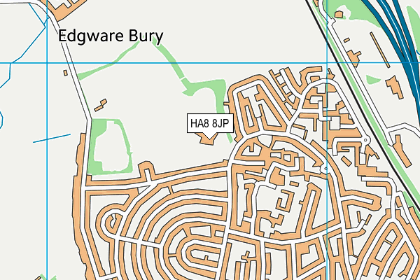 Broadfields Primary School map (HA8 8JP) - OS VectorMap District (Ordnance Survey)
