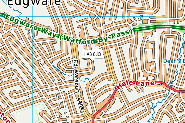 HA8 8JQ map - OS VectorMap District (Ordnance Survey)