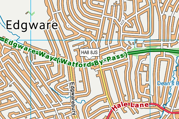 HA8 8JS map - OS VectorMap District (Ordnance Survey)