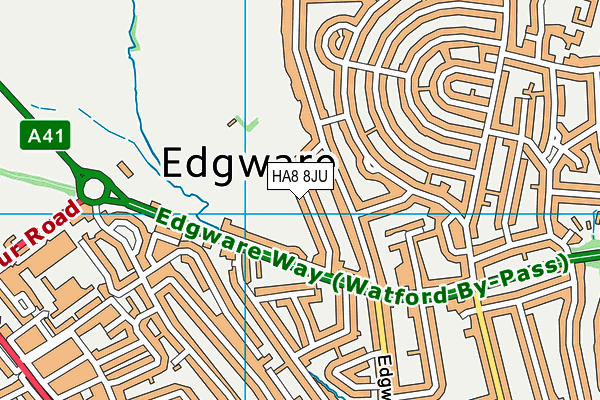 HA8 8JU map - OS VectorMap District (Ordnance Survey)