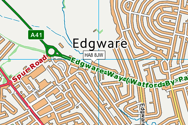 HA8 8JW map - OS VectorMap District (Ordnance Survey)