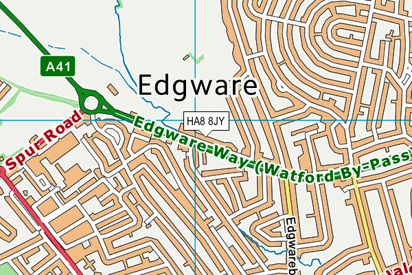 HA8 8JY map - OS VectorMap District (Ordnance Survey)