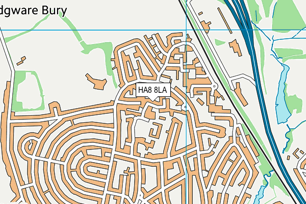 HA8 8LA map - OS VectorMap District (Ordnance Survey)