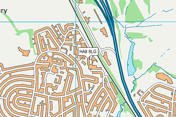 HA8 8LG map - OS VectorMap District (Ordnance Survey)