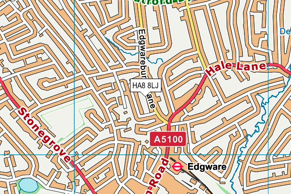 HA8 8LJ map - OS VectorMap District (Ordnance Survey)