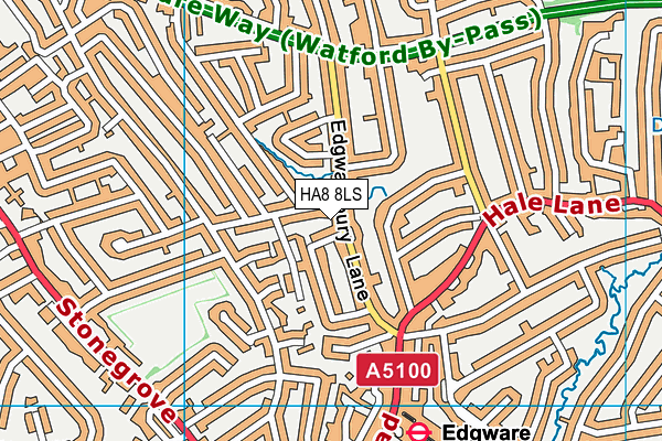 HA8 8LS map - OS VectorMap District (Ordnance Survey)