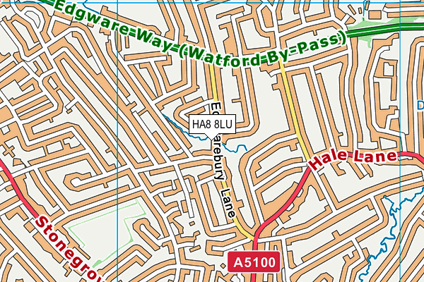 HA8 8LU map - OS VectorMap District (Ordnance Survey)