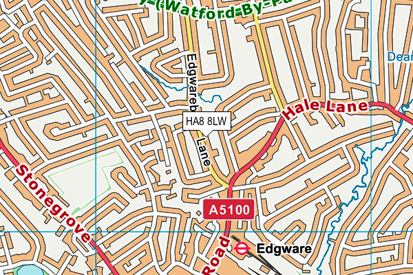 HA8 8LW map - OS VectorMap District (Ordnance Survey)