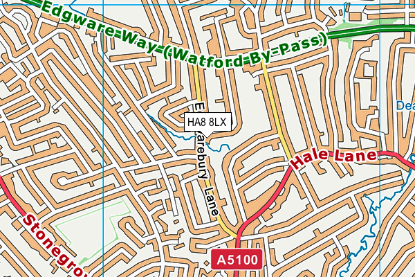 HA8 8LX map - OS VectorMap District (Ordnance Survey)