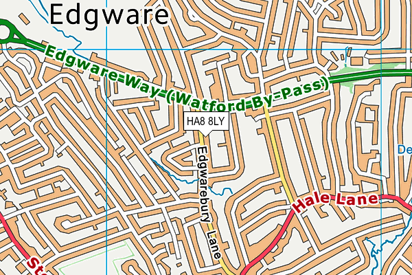 HA8 8LY map - OS VectorMap District (Ordnance Survey)