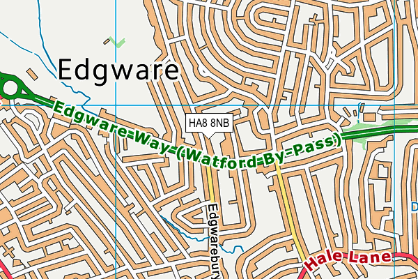 HA8 8NB map - OS VectorMap District (Ordnance Survey)