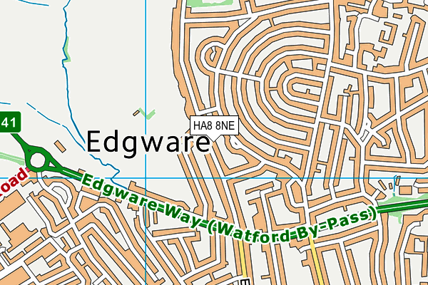 HA8 8NE map - OS VectorMap District (Ordnance Survey)