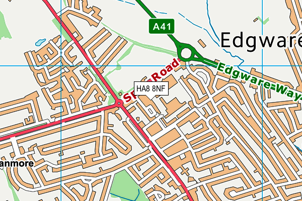 HA8 8NF map - OS VectorMap District (Ordnance Survey)