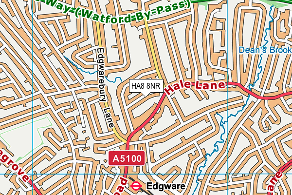 HA8 8NR map - OS VectorMap District (Ordnance Survey)