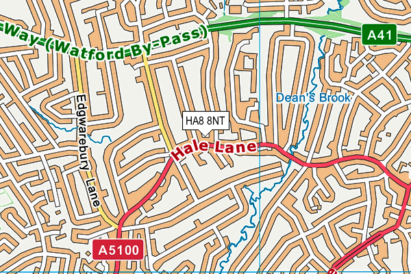 HA8 8NT map - OS VectorMap District (Ordnance Survey)