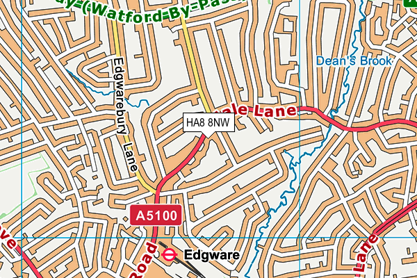 HA8 8NW map - OS VectorMap District (Ordnance Survey)