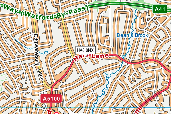 HA8 8NX map - OS VectorMap District (Ordnance Survey)