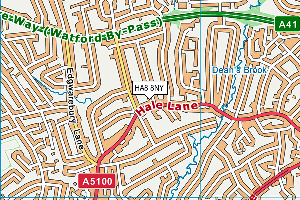 HA8 8NY map - OS VectorMap District (Ordnance Survey)