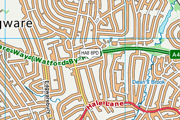 HA8 8PD map - OS VectorMap District (Ordnance Survey)
