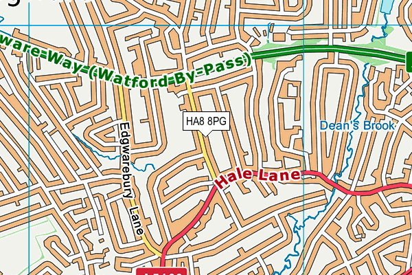 HA8 8PG map - OS VectorMap District (Ordnance Survey)