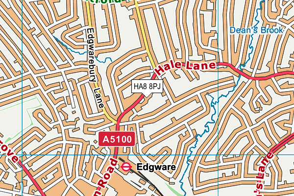 HA8 8PJ map - OS VectorMap District (Ordnance Survey)