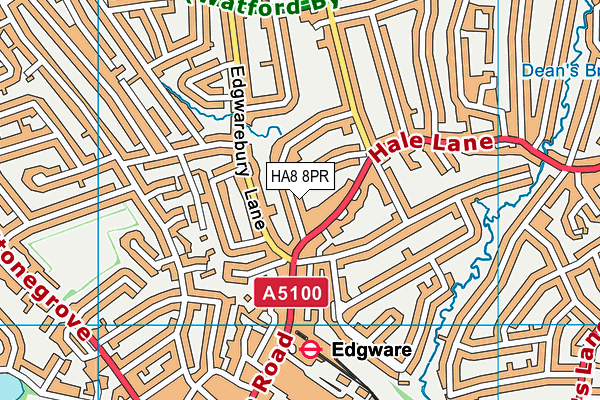 HA8 8PR map - OS VectorMap District (Ordnance Survey)