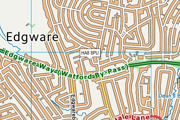 HA8 8PU map - OS VectorMap District (Ordnance Survey)