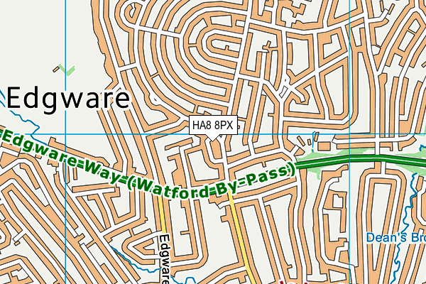 HA8 8PX map - OS VectorMap District (Ordnance Survey)