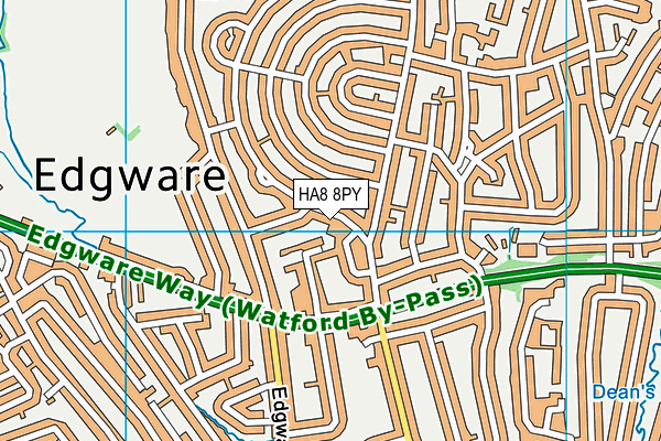 HA8 8PY map - OS VectorMap District (Ordnance Survey)