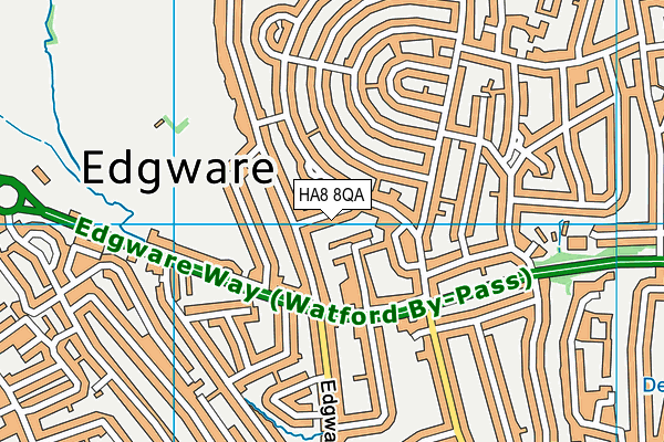 HA8 8QA map - OS VectorMap District (Ordnance Survey)