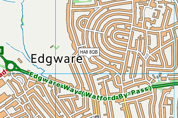 HA8 8QB map - OS VectorMap District (Ordnance Survey)