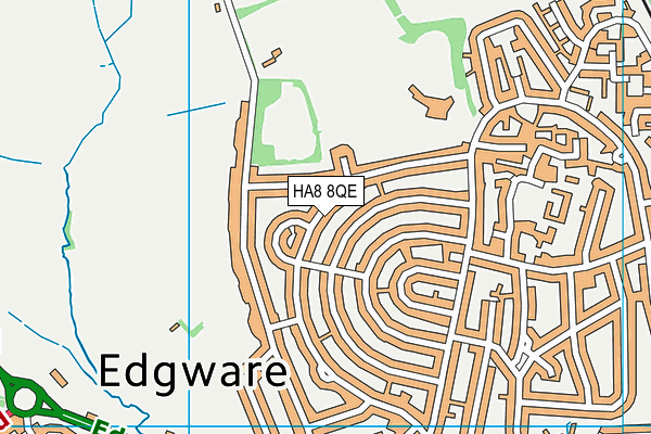 HA8 8QE map - OS VectorMap District (Ordnance Survey)