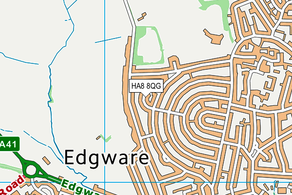 HA8 8QG map - OS VectorMap District (Ordnance Survey)