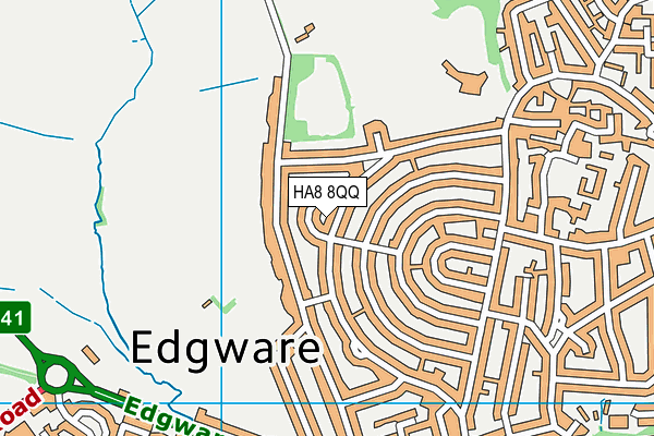 HA8 8QQ map - OS VectorMap District (Ordnance Survey)