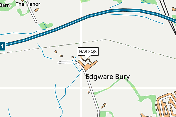 HA8 8QS map - OS VectorMap District (Ordnance Survey)